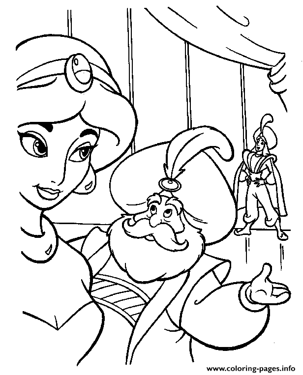 Jasmine And Her Father Disney S7622 coloring