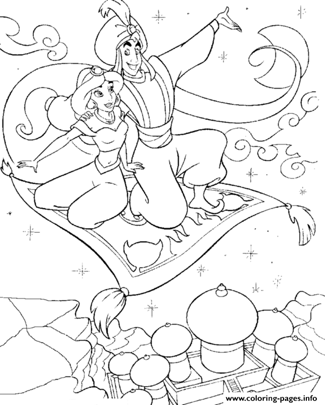 Download Aladdin Taking Jasmine On Flying Carpet Disney Princess Coloring Pages7f64 Coloring Pages Printable