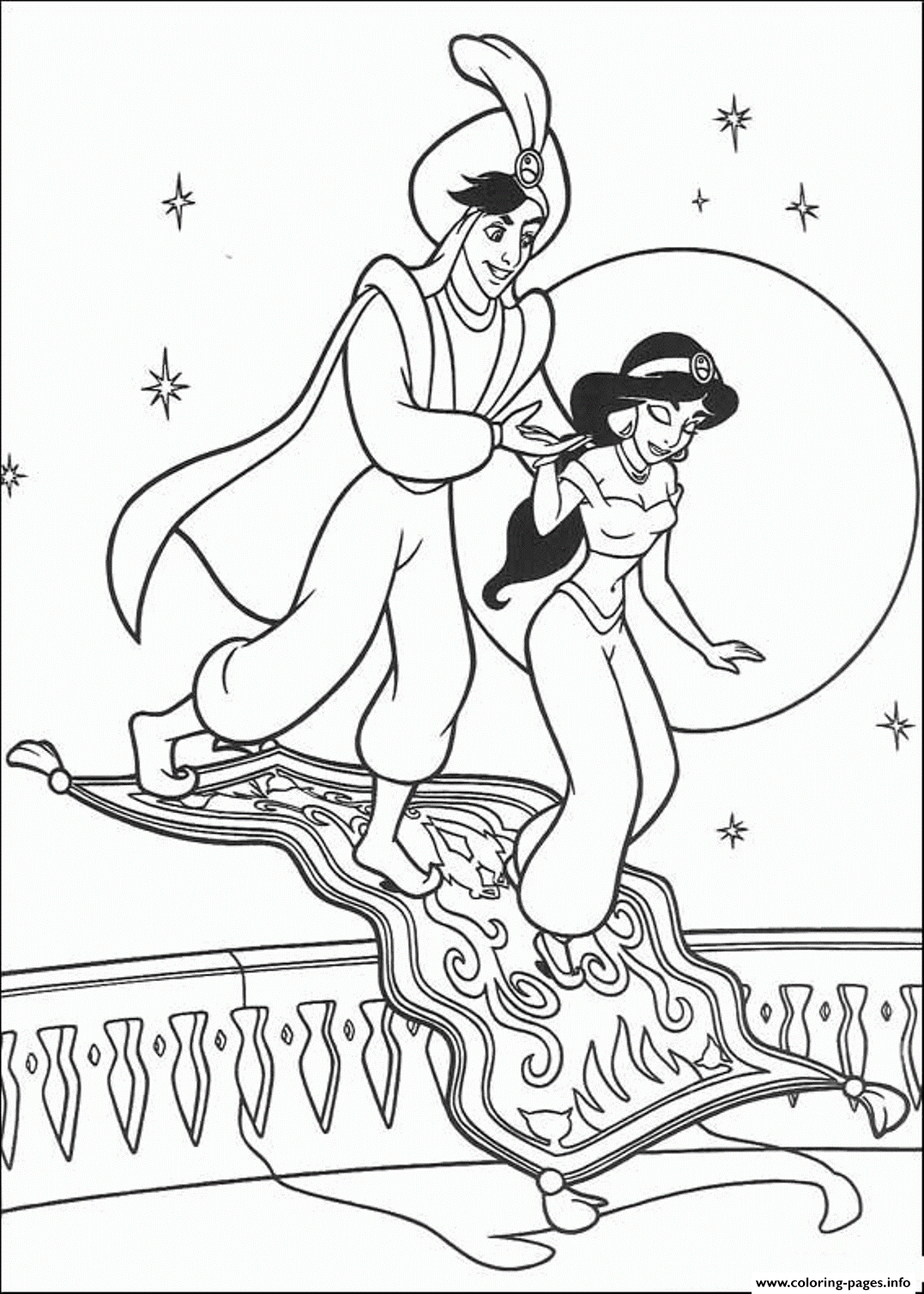 Jasmine And Aladdin  Free Disney3823 coloring