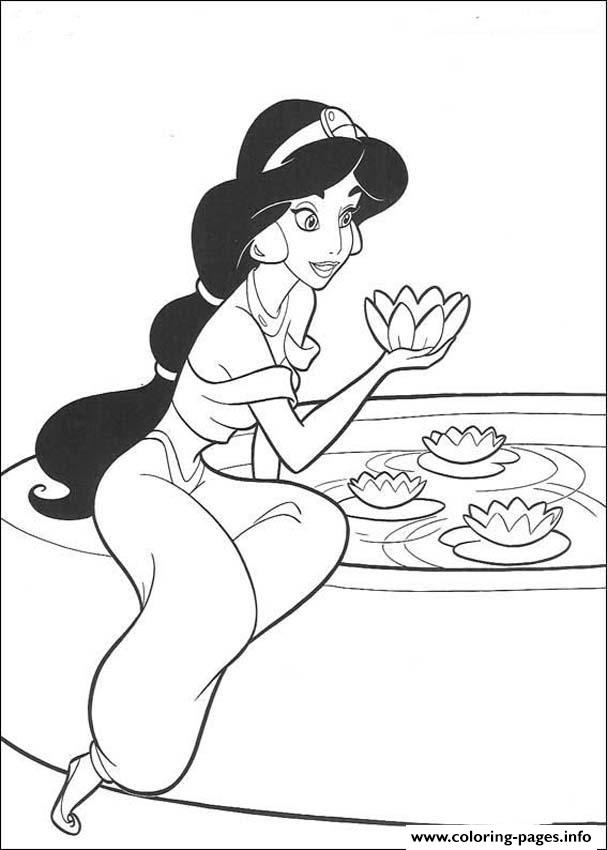 Jasmine At The Edge Of The Pool Disney S287a coloring