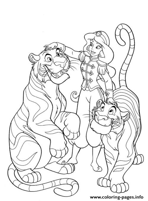 Jasmine Tamed Tigers Disney S53ce coloring