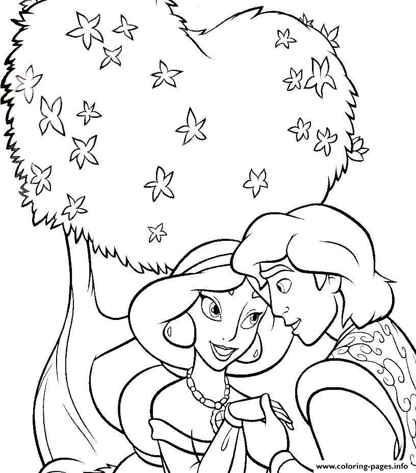 Princess Jasmine And Aladdin S0bad coloring