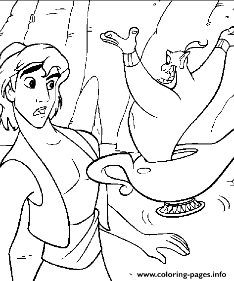 Aladdin Found Magic Lamp Disney Coloring Pages7d39 coloring