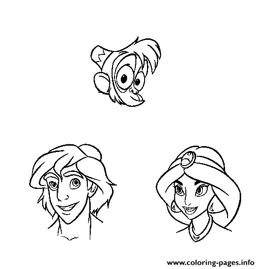 Aladdin Characters Head Disney Coloring Pagesdc9c coloring