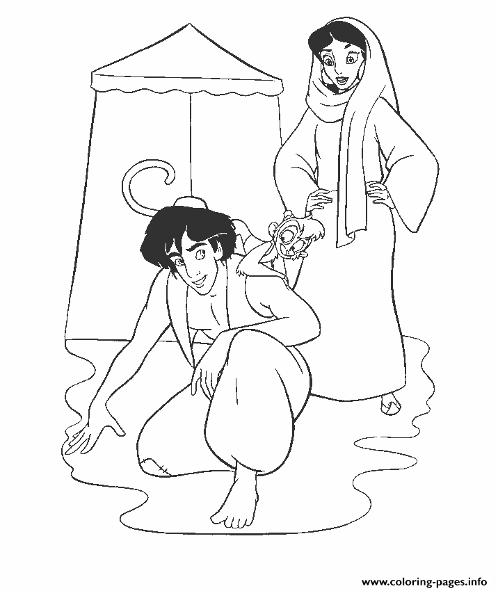 Aladdin And Jasmine Undercover Disney Coloring Pages7b16 coloring