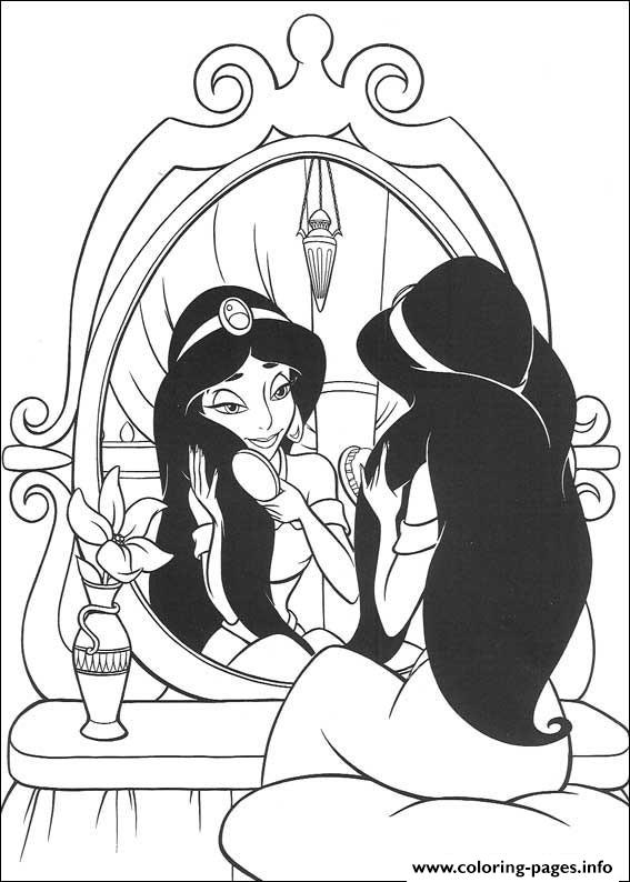 Jasmine Brushing Hair Disney Sc47d coloring
