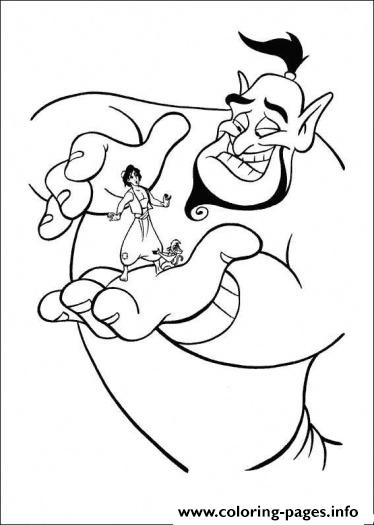 Aladdin On Genies Hand Disney Princess Coloring Pages3372 coloring