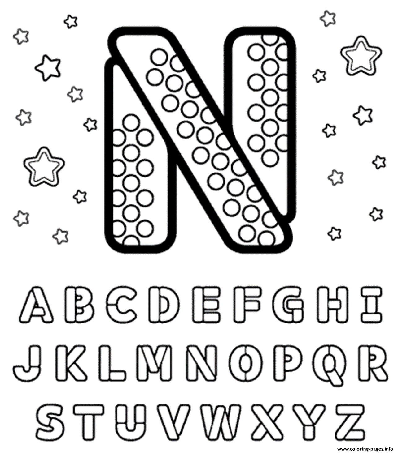 Printable N Free Alphabet S190fb Coloring Pages Printable