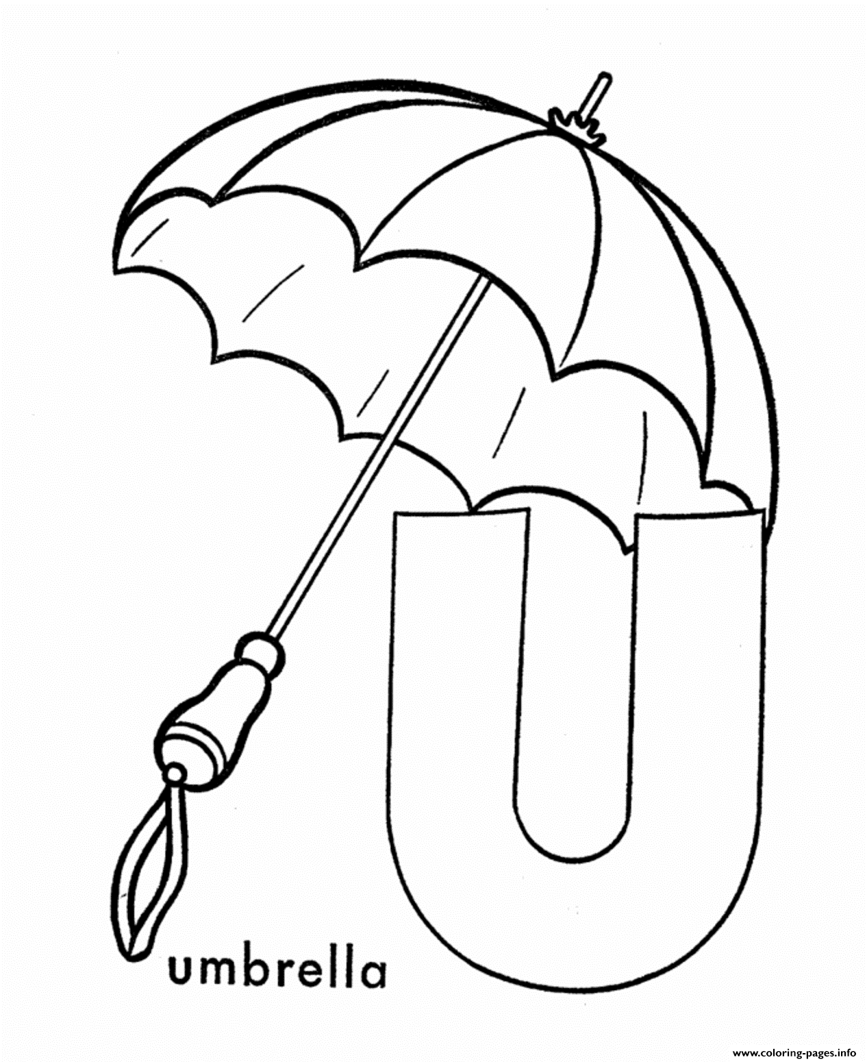 U For Umbrella Alphabet S Free0fdb Coloring Pages Printable