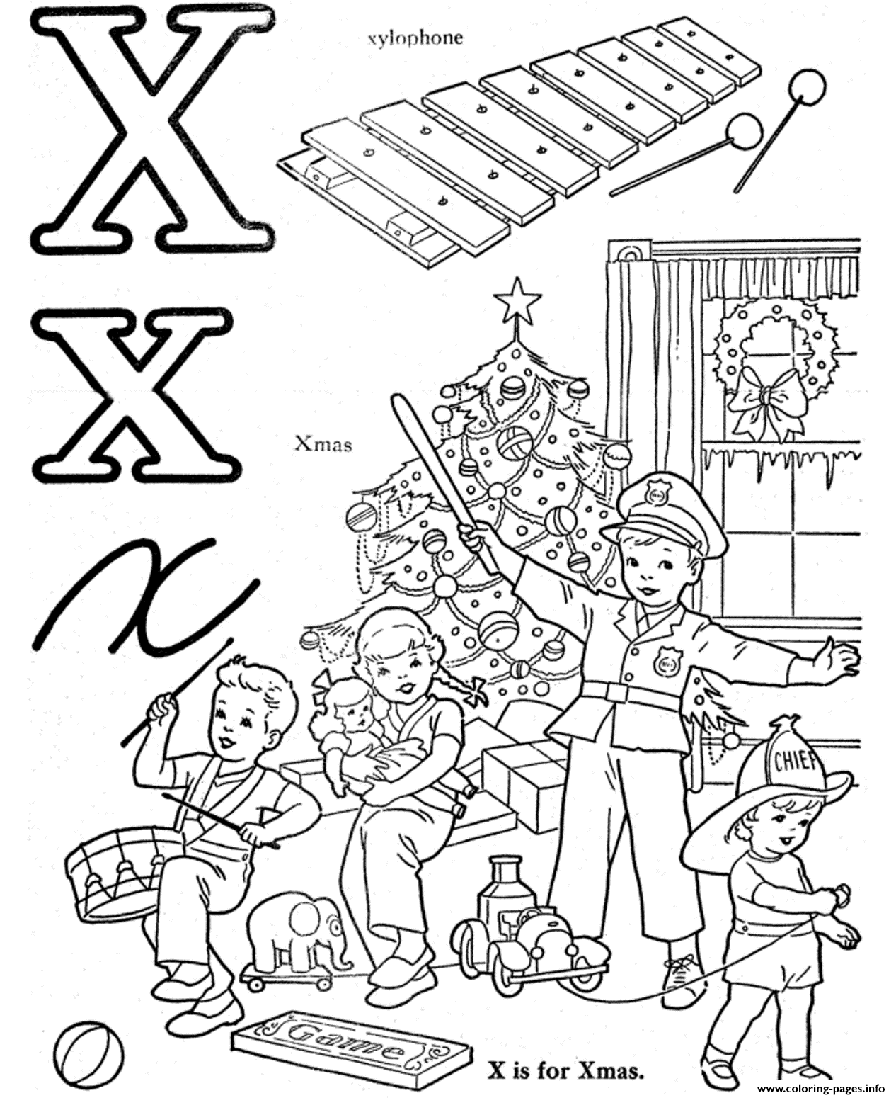 Download X Words Alphabet S563a Coloring Pages Printable