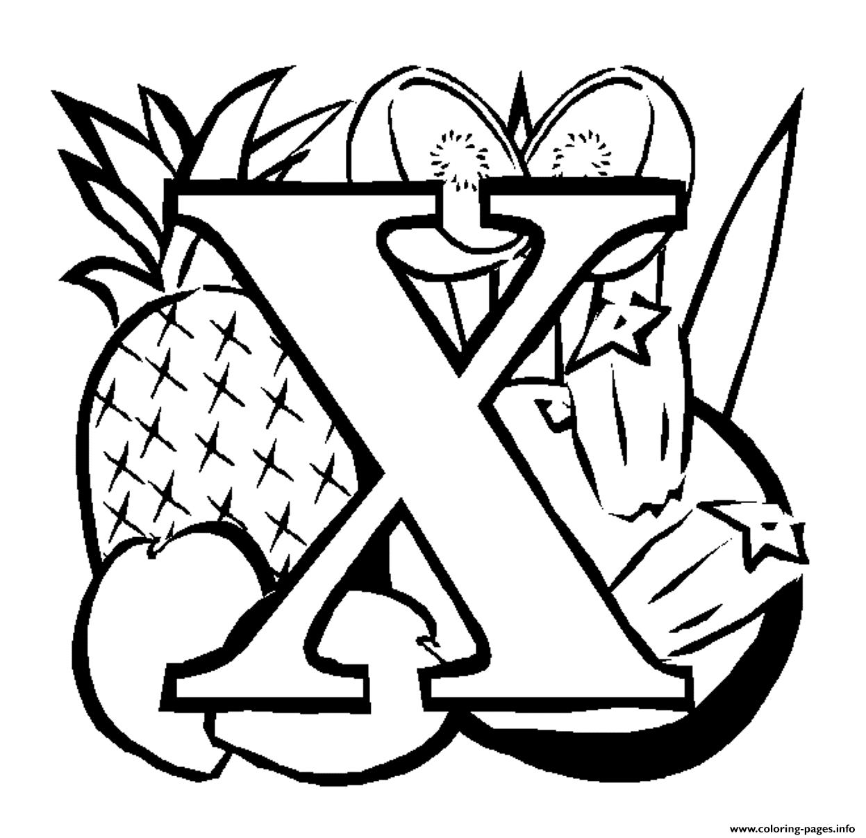 fruit x alphabet s799a coloring pages printable