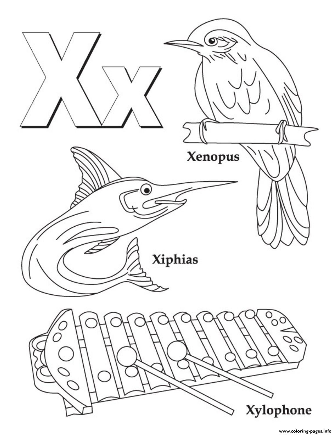 Words Of X Alphabet Sc582 Coloring page Printable