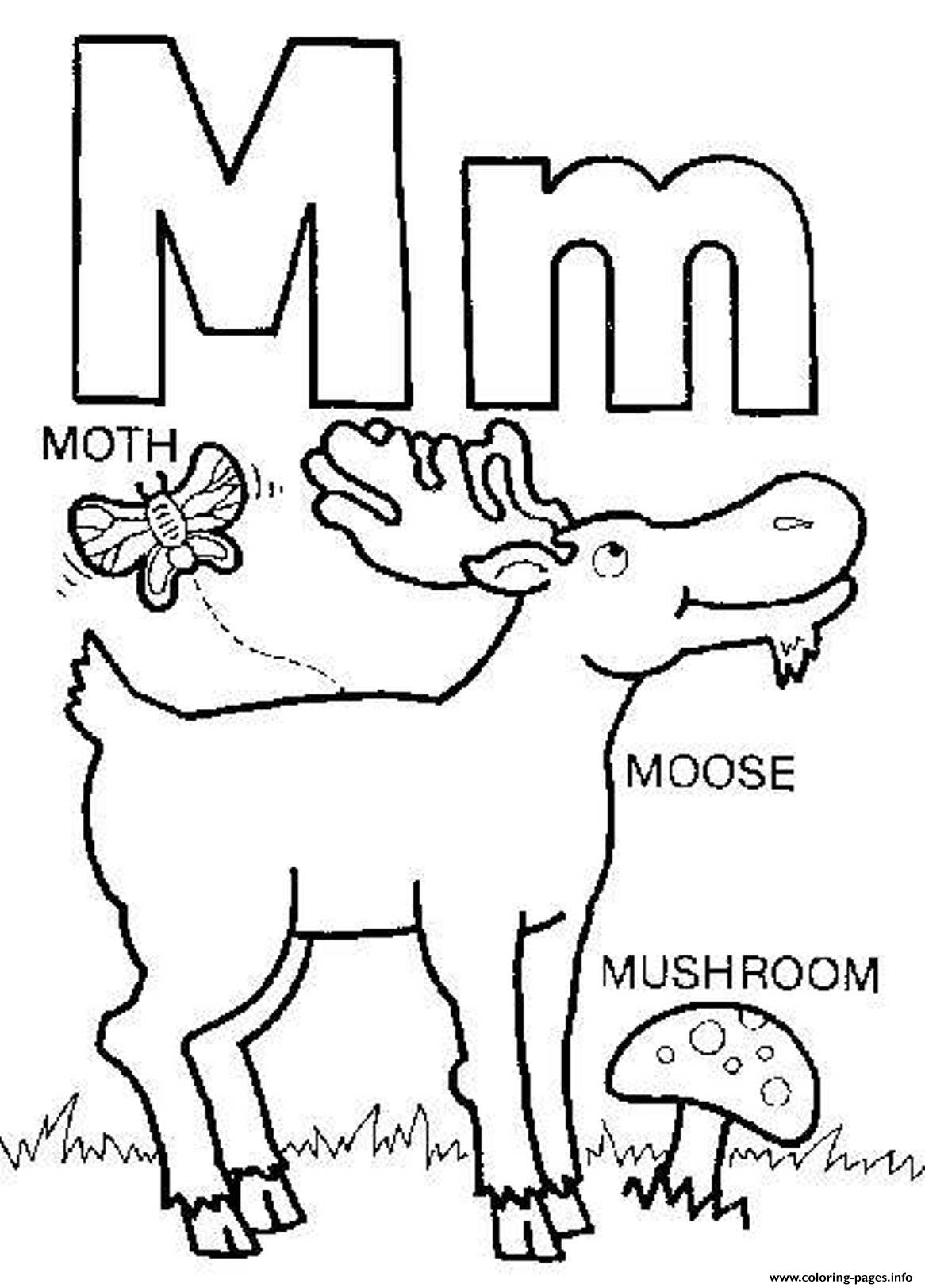 Download M Words Free Alphabet S70ac Coloring Pages Printable