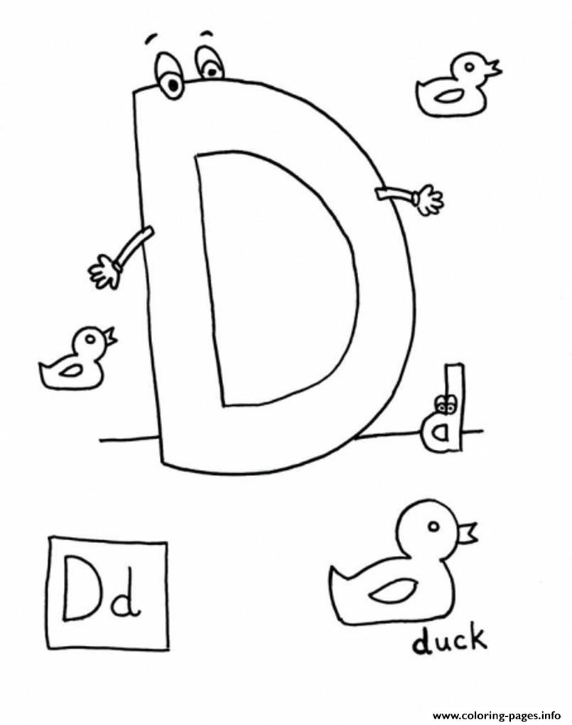 Free Letter D For Duck Printable Alphabet S047b Coloring Pages Printable