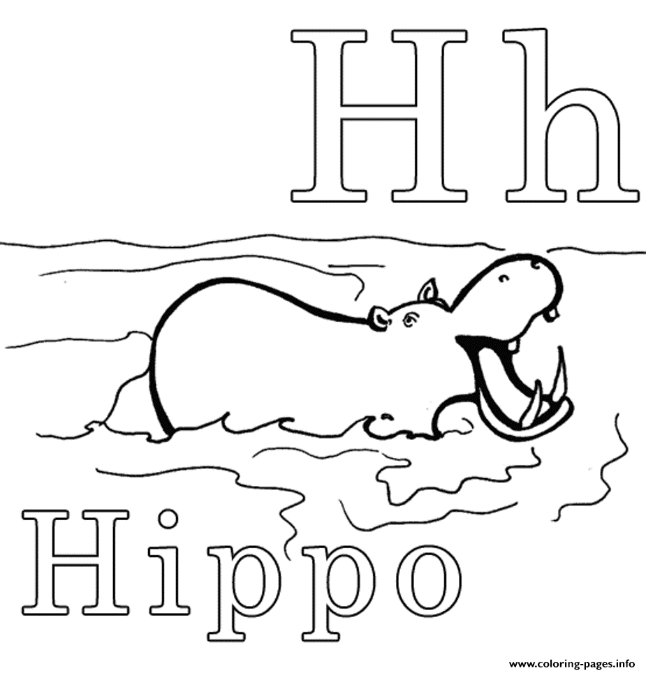Download H Is For Hippo Alphabet S Printablec1c5 Coloring Pages Printable