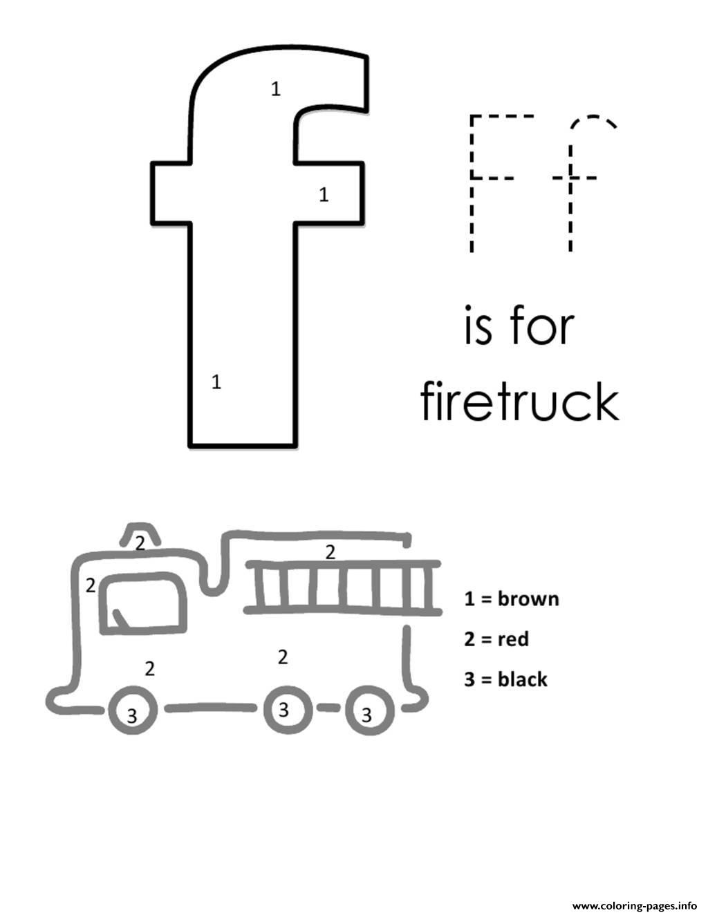 F For Firetruck Alphabet S Free3d9b Coloring Pages Printable