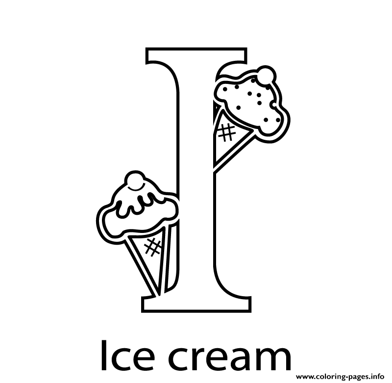 Kids Alphabet Color Pages I For Ice Cream0e8d Coloring  