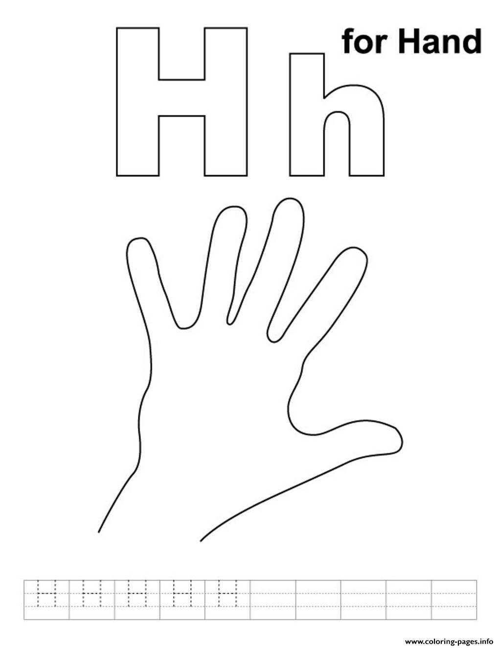 Alphabet H Is For Hande071 Coloring Pages Printable