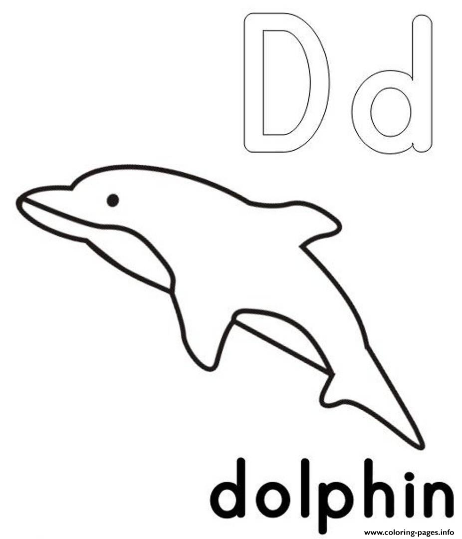 Dolphin D Printable Alphabet S7324 Coloring page Printable