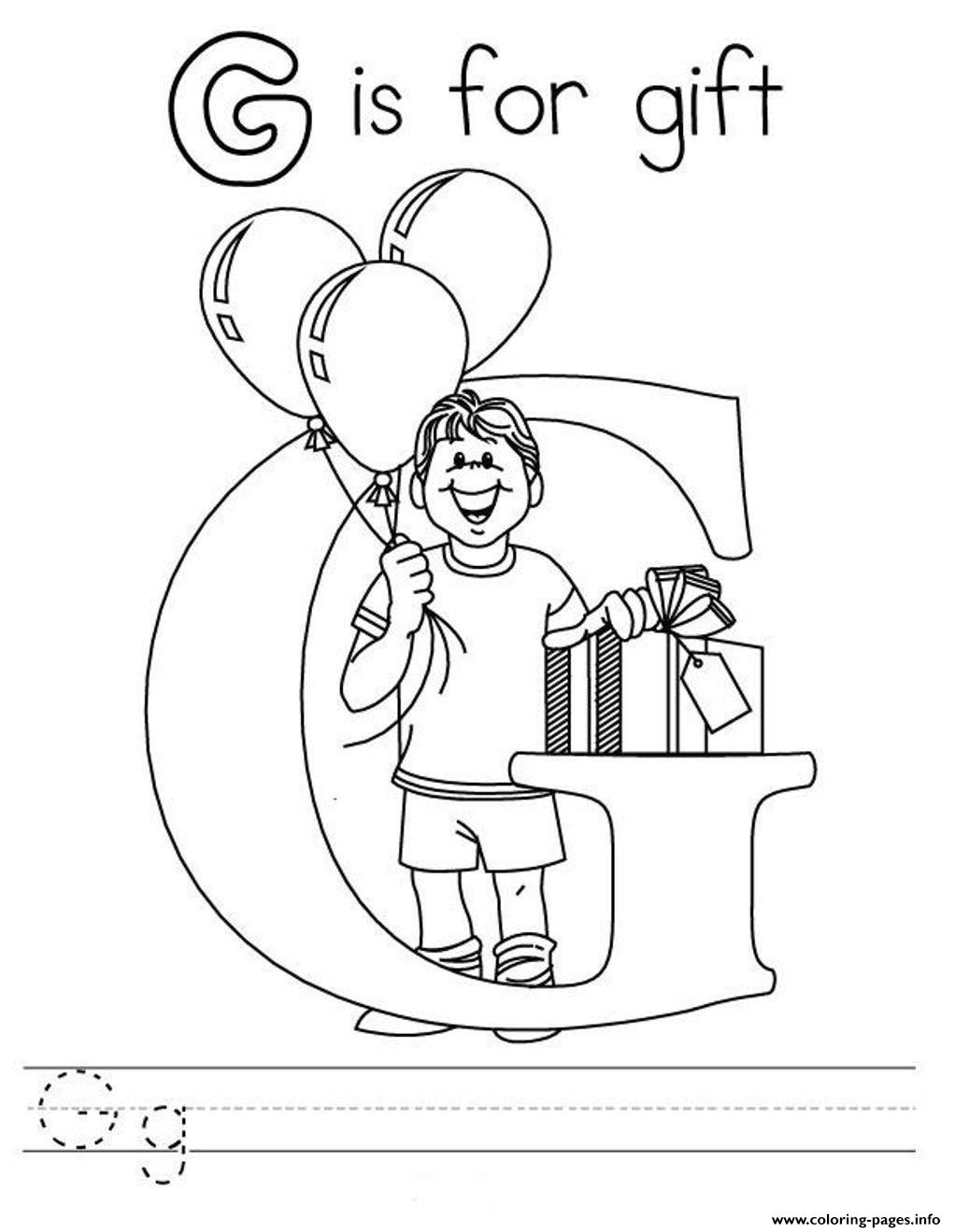 G Is For Gift S Alphabet Freeac4d Coloring Pages Printable