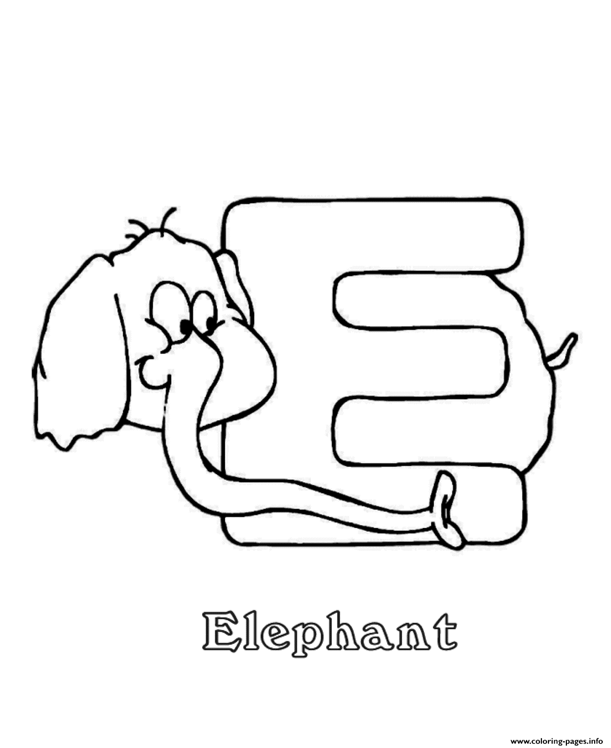 Alphabet S Free Animal Elephant4270 coloring