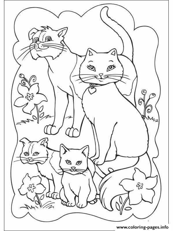 Family Of Cats Animal S5d6e coloring