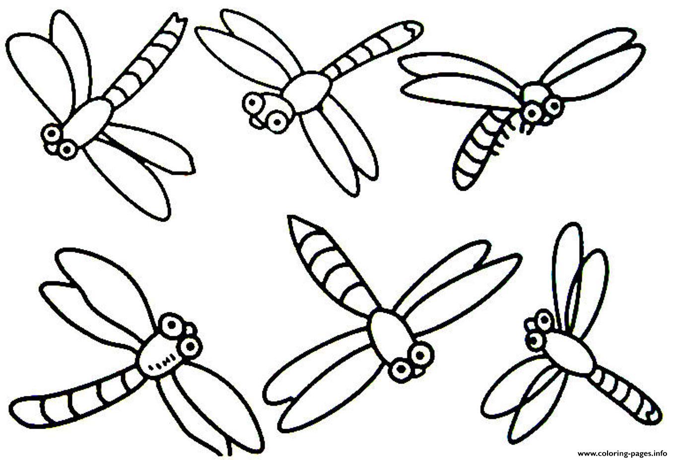 Dragonfly S Of Animalseeac Coloring Page Printable