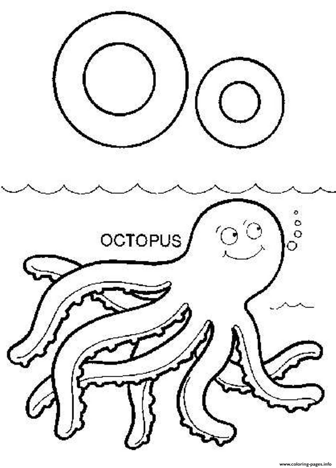 Sea Animals Octopus Alphabet S0608 coloring