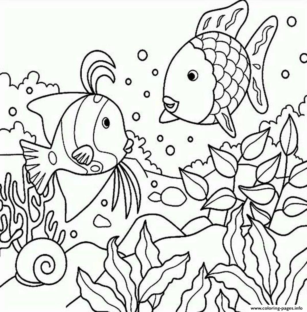 Download Rainbow Fish S Of Sea Animalsf3b1 Coloring Pages Printable