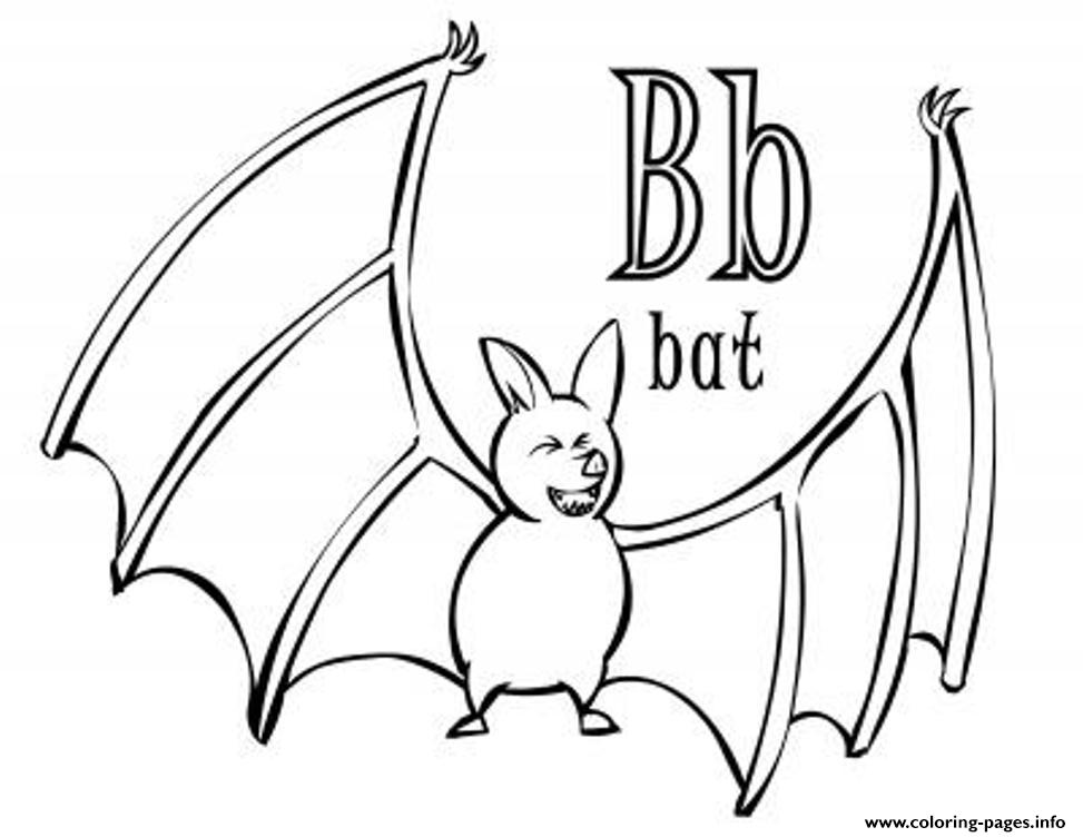 Bat Animal In B Alphabet S92d7 coloring