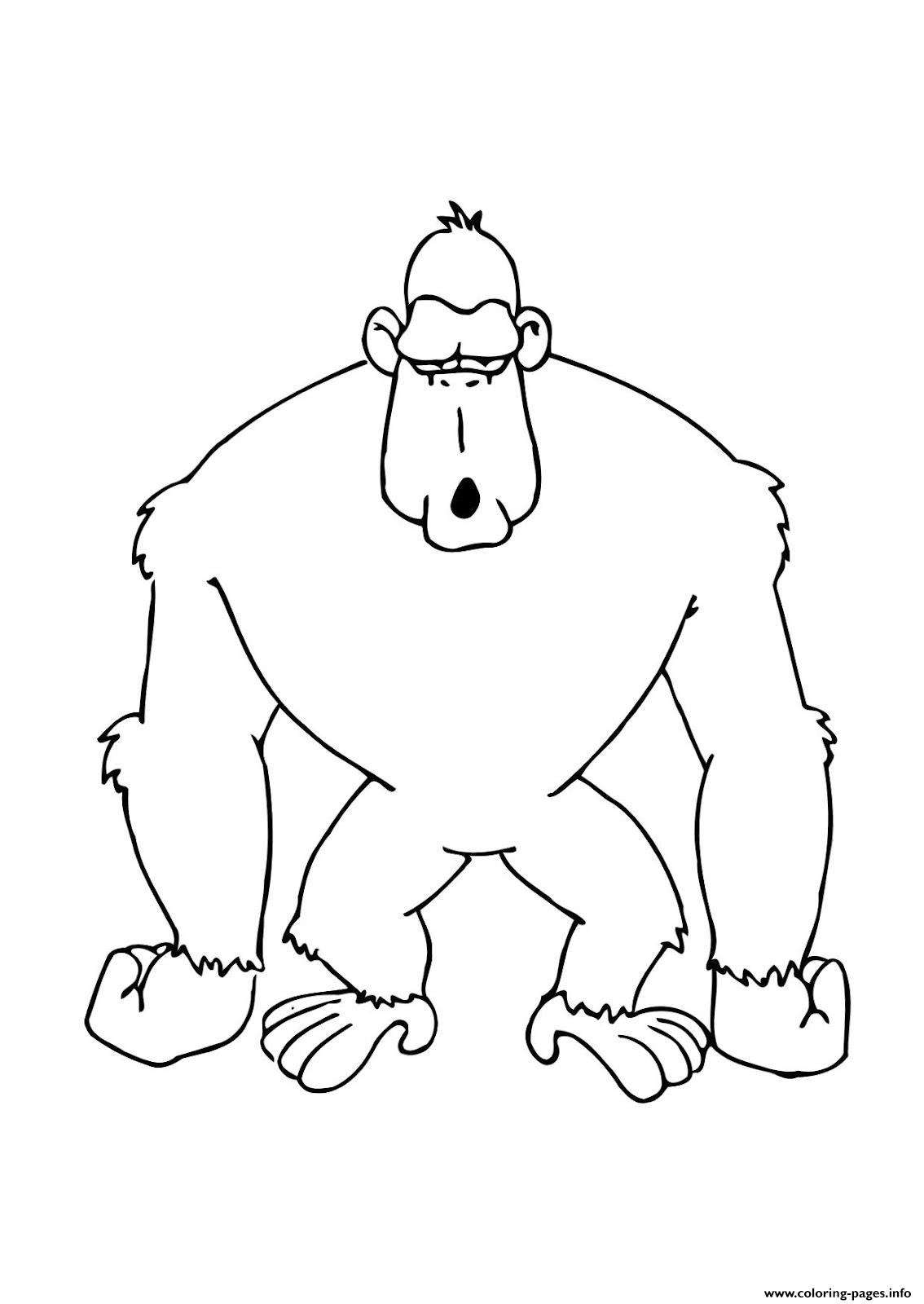 Gorilla Preschool S Zoo Animalsf048 coloring