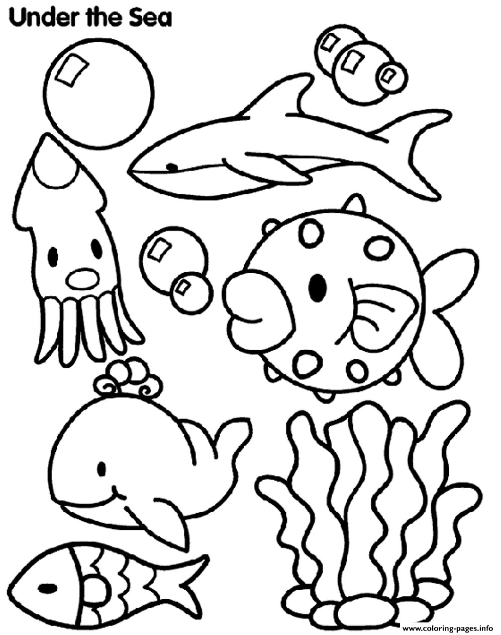 Under The Sea S Of Sea Animalsdf8a coloring