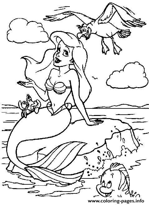 Ariel Talking To Animals Little Mermaid S1fef coloring