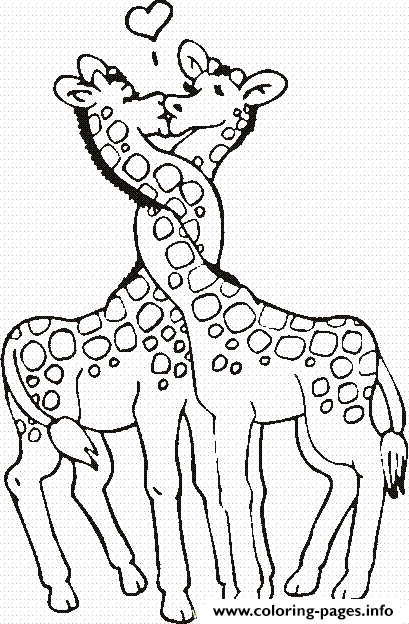 Two Giraffes In Love Animal Coloring Pagesfa06 coloring