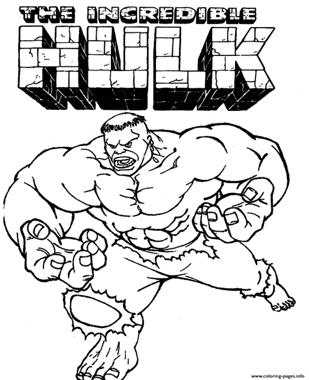 The Incredible Hulk S20db Coloring page Printable