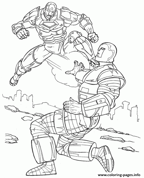fighting iron man s to print0c7d coloring pages printable