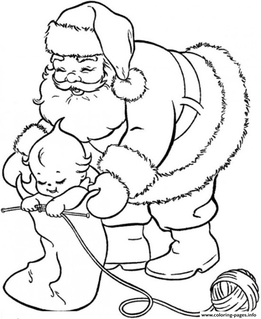 Toddler And Santa 6b76 coloring