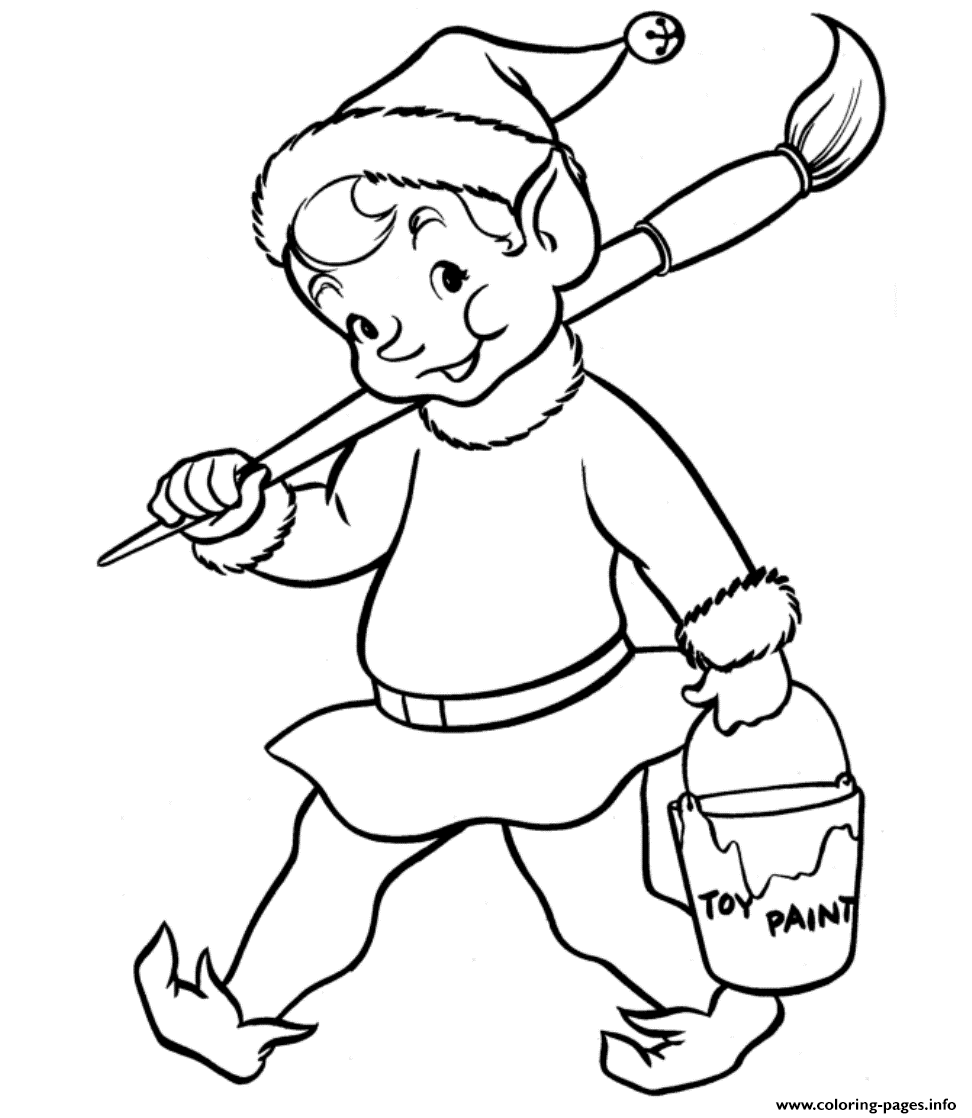 Adorable Christmas Elf S6a44 coloring pages