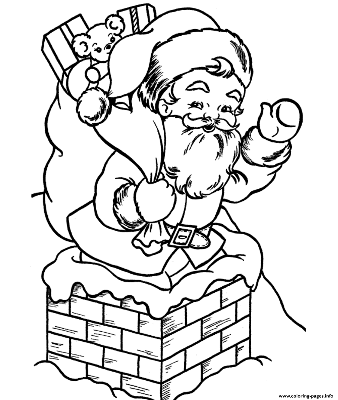 Santa Into A Pit In Christmas S Printable4021 coloring