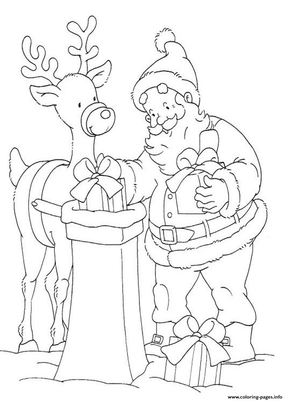 Coloring Pages Of Santa Claus Delivering Presents Into A Pit7878 coloring