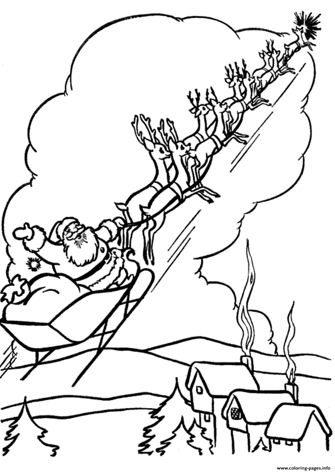 Coloring Pages Of Santa Claus Flying17ba coloring