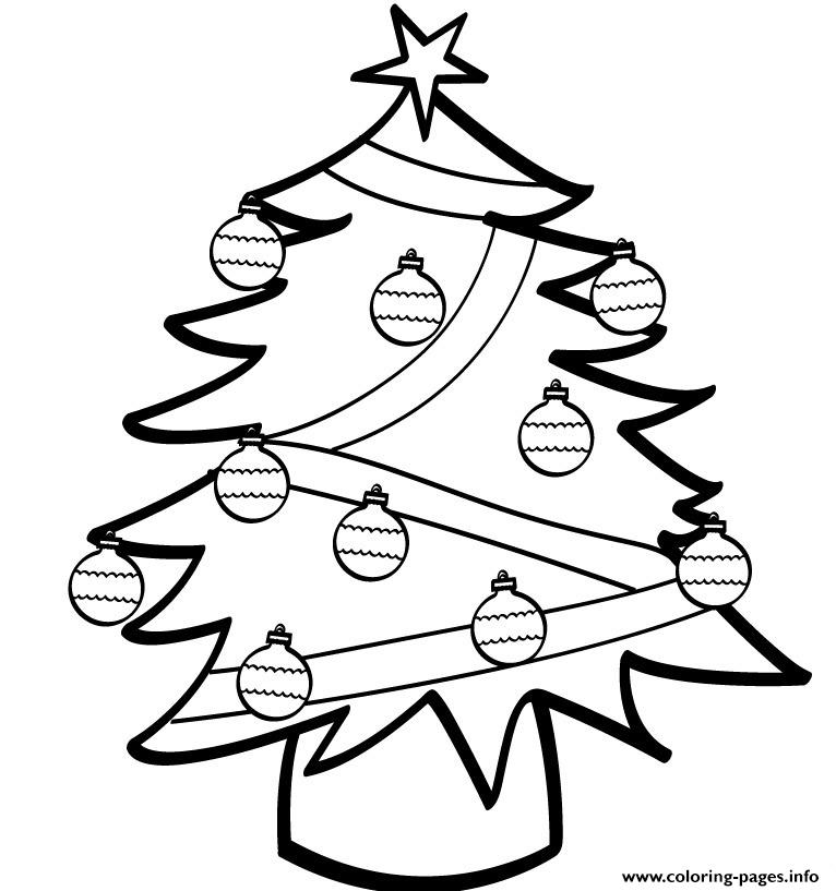 Simple Christmas Tree S84ad Coloring Pages Printable