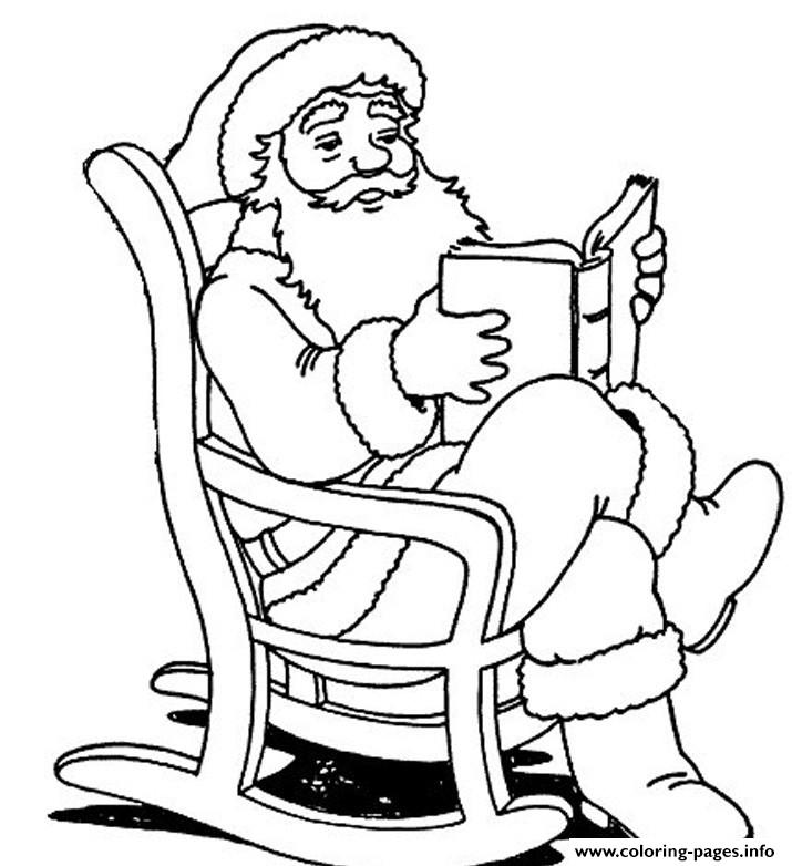 Santa Reading Printable S Christmas345a coloring