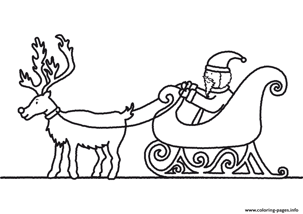 Coloring Pages Of Santa Claus And Sleighafe8 coloring