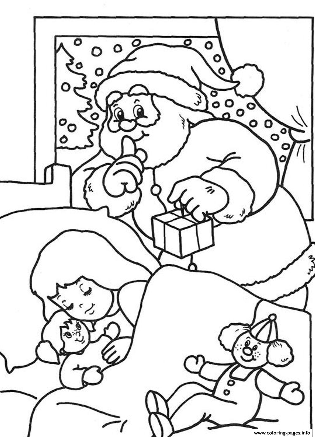 Santa S For Kids Printable Delivering Gift545f coloring