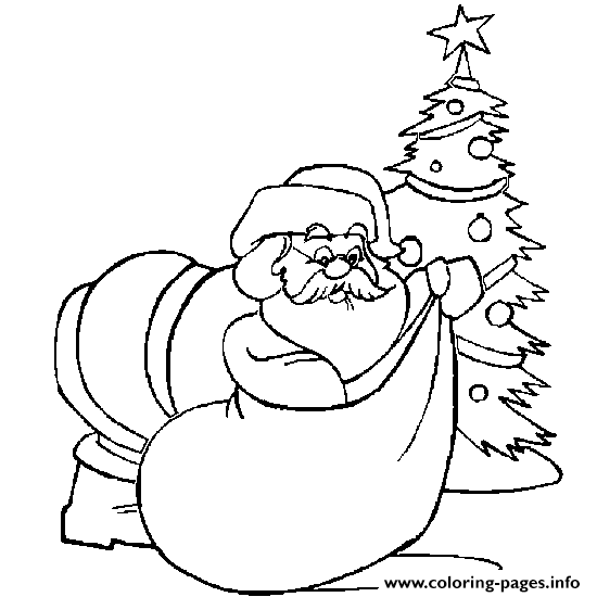 Santa And Christmas Tree Sfc76 coloring