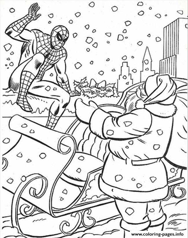 Spiderman S Christmas With Santa7521 coloring