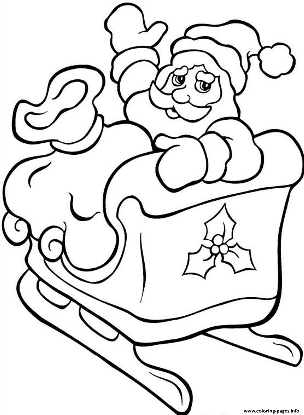 Printable S Christmas Santa With His Sleigh39e9 coloring
