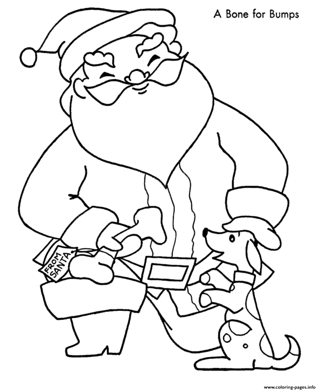 Santa Gives A Bone For Bumps Christmas S Printable6a69 coloring