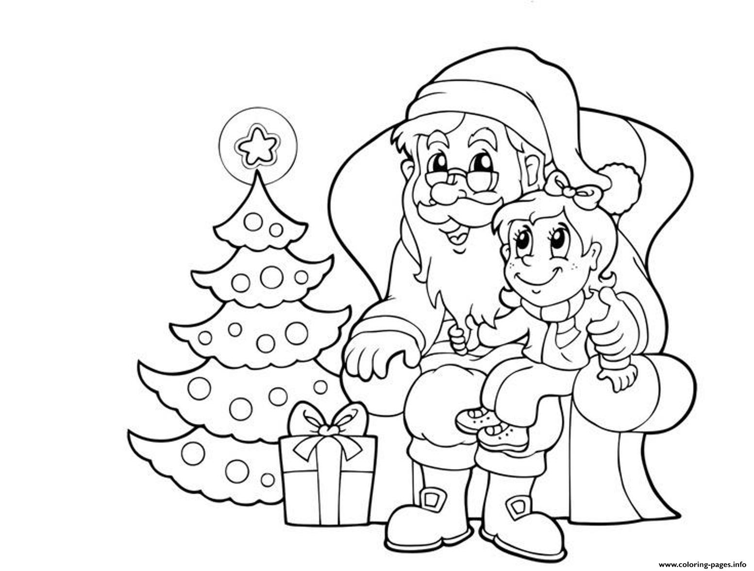 Santa And Kid Christmas E1f7 coloring